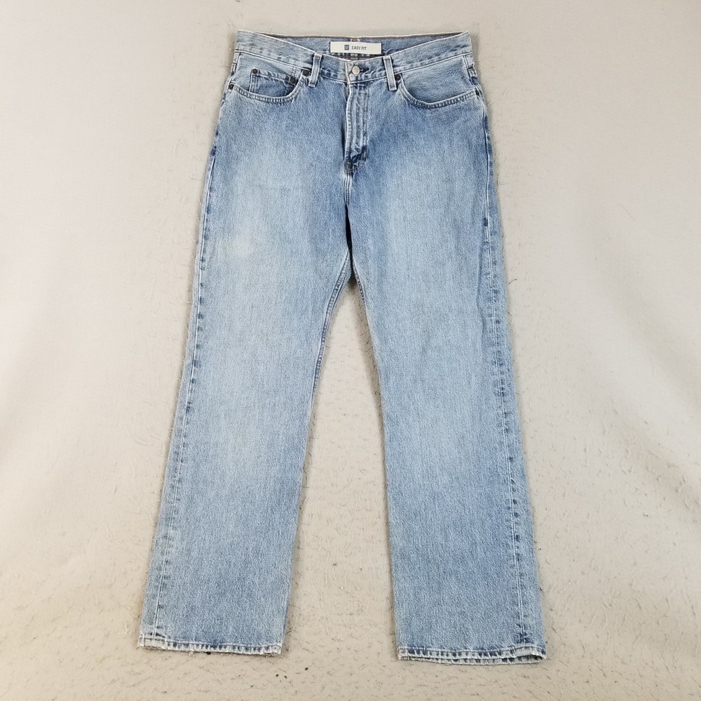Gap Jeans Mens 35x32 Blue Easy Fit Vintage Baggy Light Wash 100% Cotton